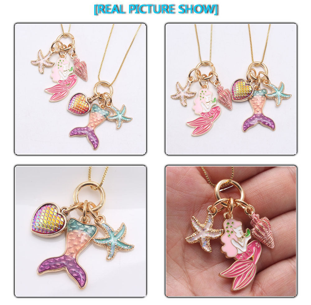 Mermaid Alloy Pendant Kids Necklace