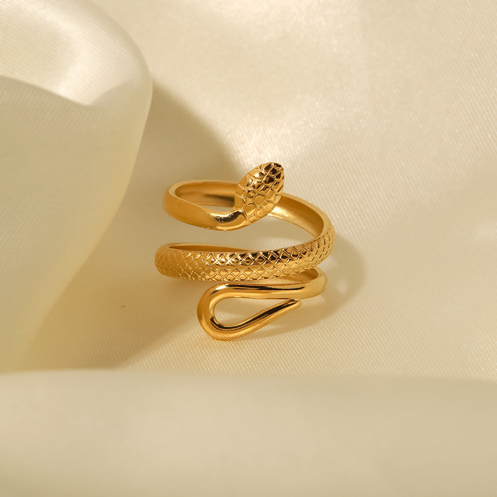 Snake Style 18K Gold Plated Ring