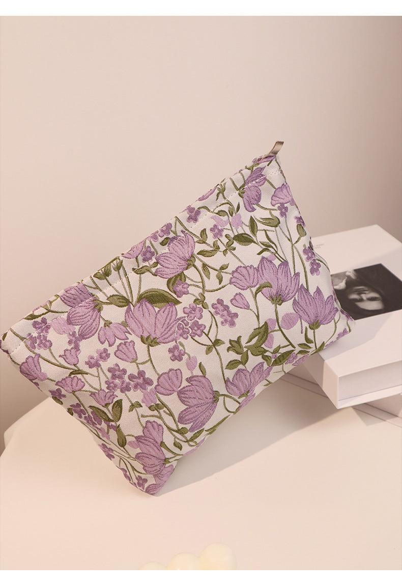 Ditsy Floral Canvas Square Makeup Bags