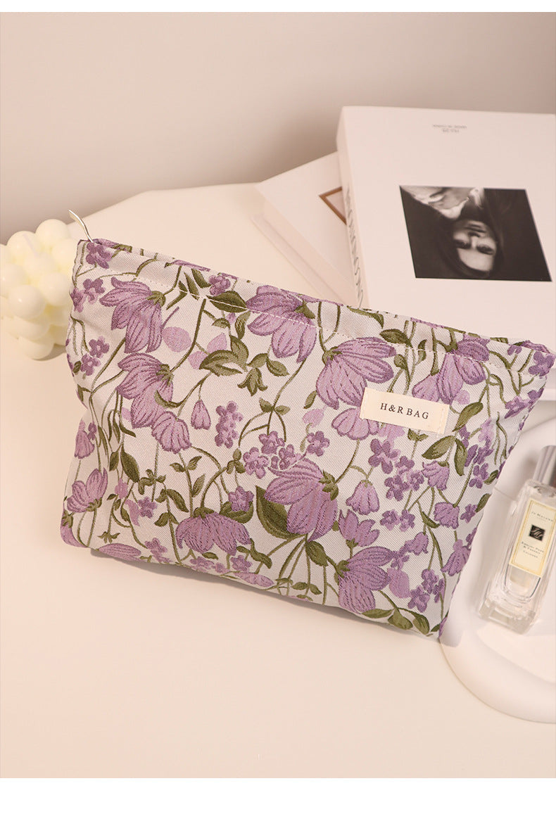 Ditsy Floral Canvas Square Makeup Bags