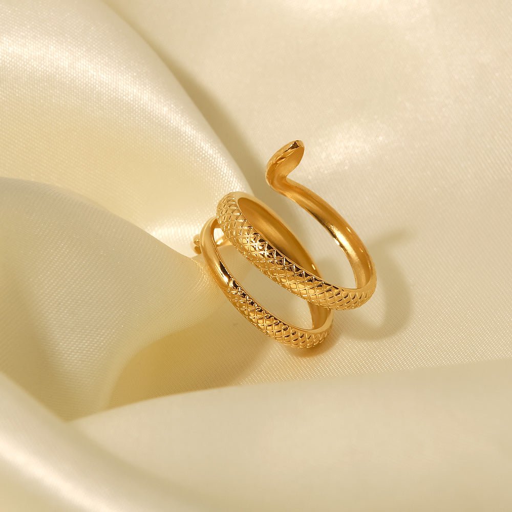 Snake Style 18K Gold Plated Ring