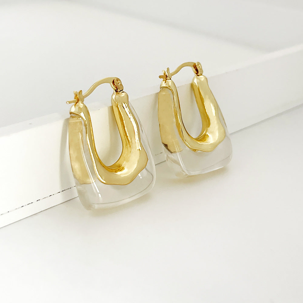 Geometric Acrylic Zinc alloy Drop Earrings