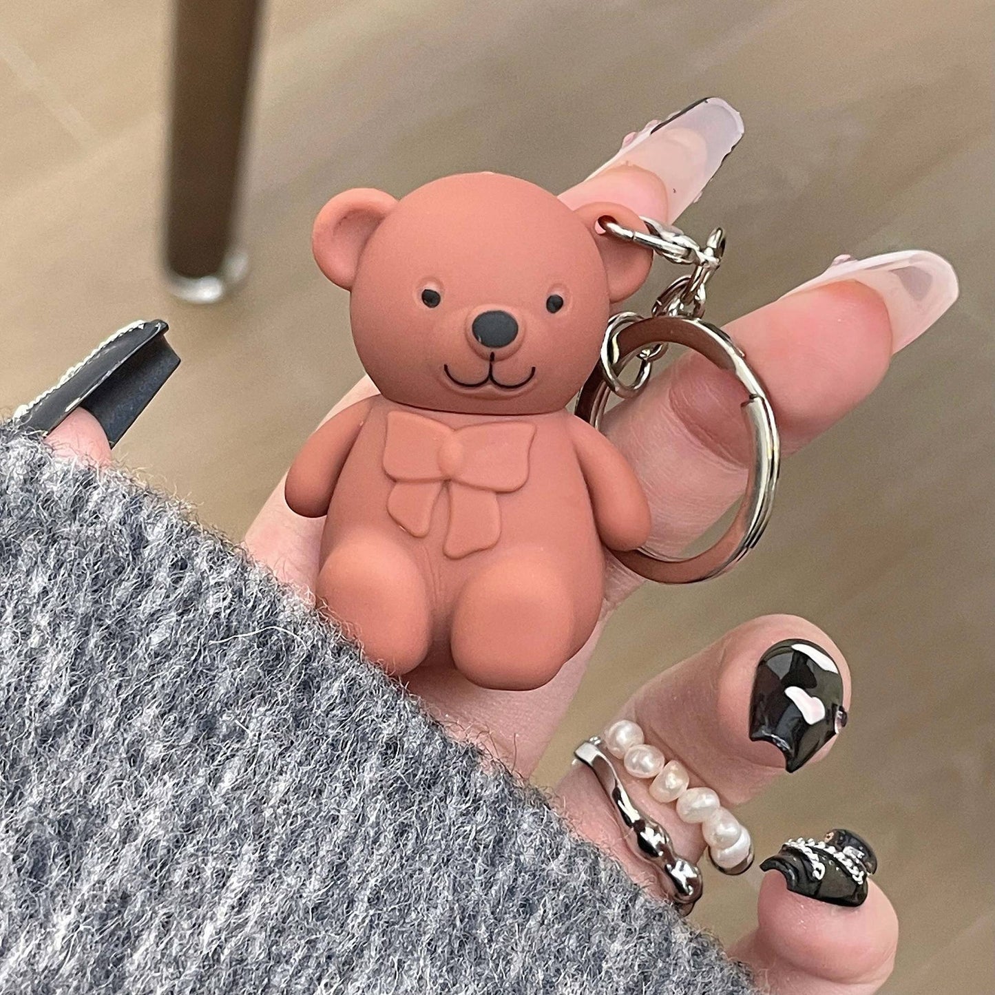 Cute Bear Lip Gloss Keychain