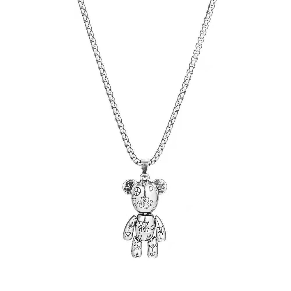 Violent Bear Titanium Steel Pendant Necklace