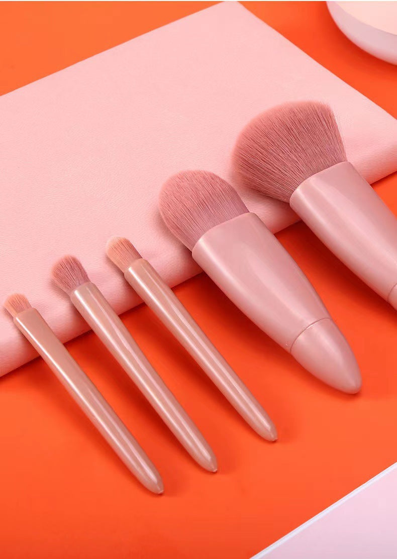 Mini Pink Fiber Makeup Brushes