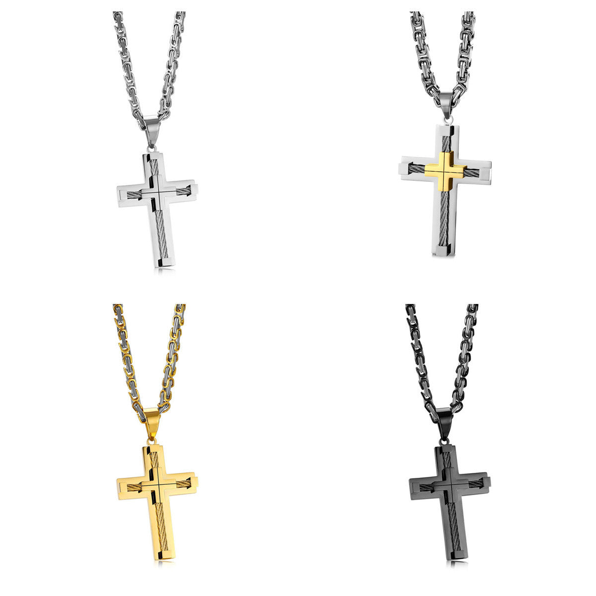 Cordell Cross Pendant Titanium Steel Men's Necklace