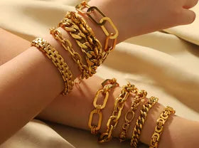 Classic Stainless Steel 18K Gold Plated Bracelets