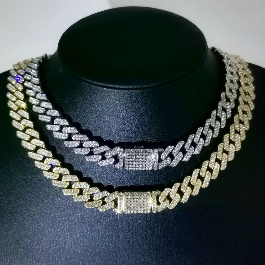 Cuban Full Diamond Necklace Gold Chain