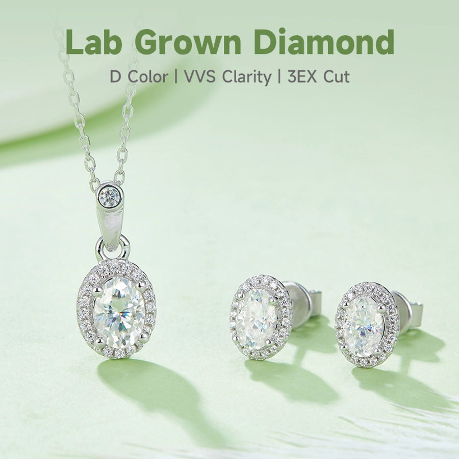 18K Gold Plated Oval-cut Diamond Plated Set