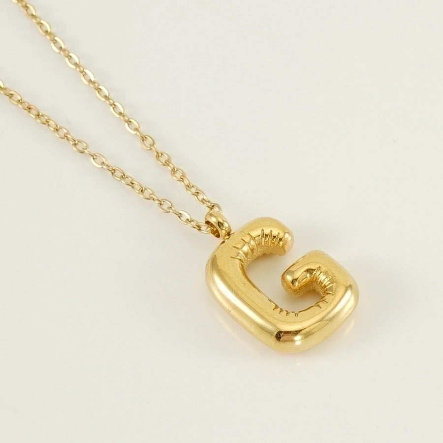 Classic Letter Pendant 18K Gold Plated Necklace