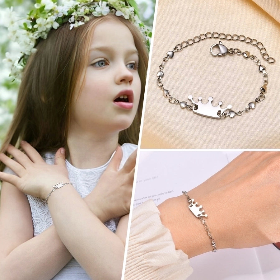 Cute Crown Style 201 Stainless Steel Bracelets