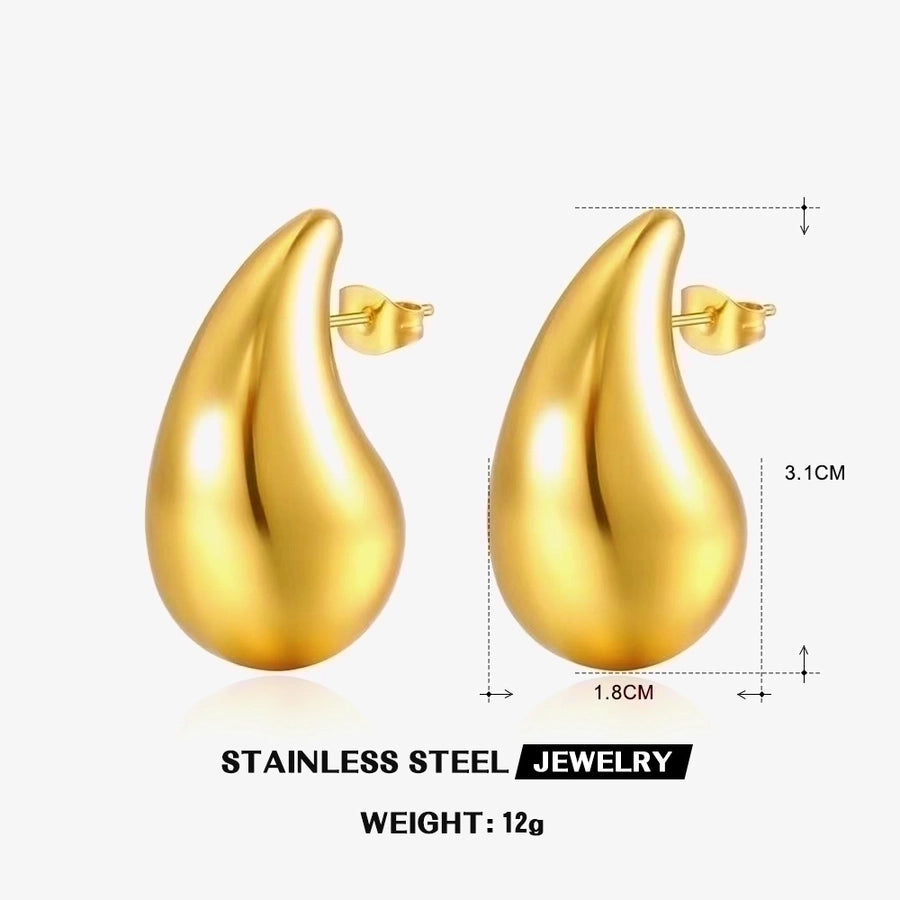 Geometric Plating Steel 18K Gold Plated Ear Studs