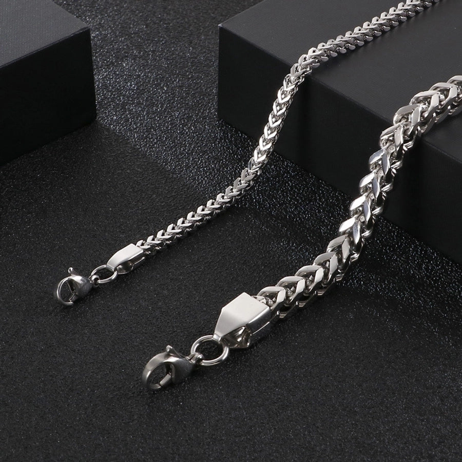 Titanium Steel Chain 18K Gold Plated Men's Bracelets