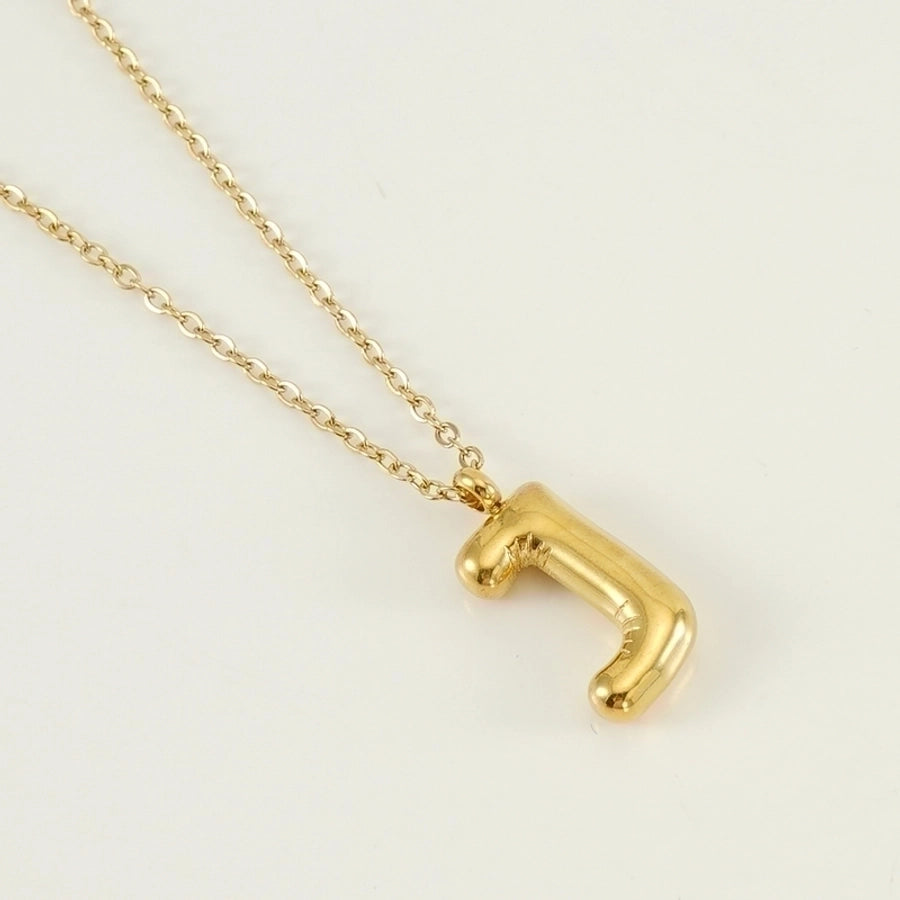 Classic Letter Pendant 18K Gold Plated Necklace