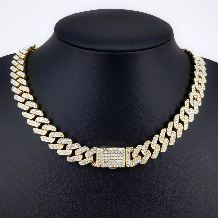 Cuban Full Diamond Necklace Gold Chain