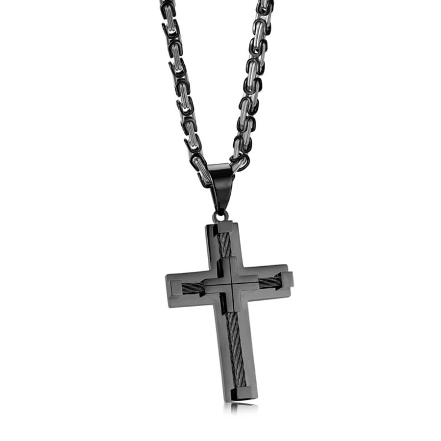 Cordell Cross Pendant Titanium Steel Men's Necklace