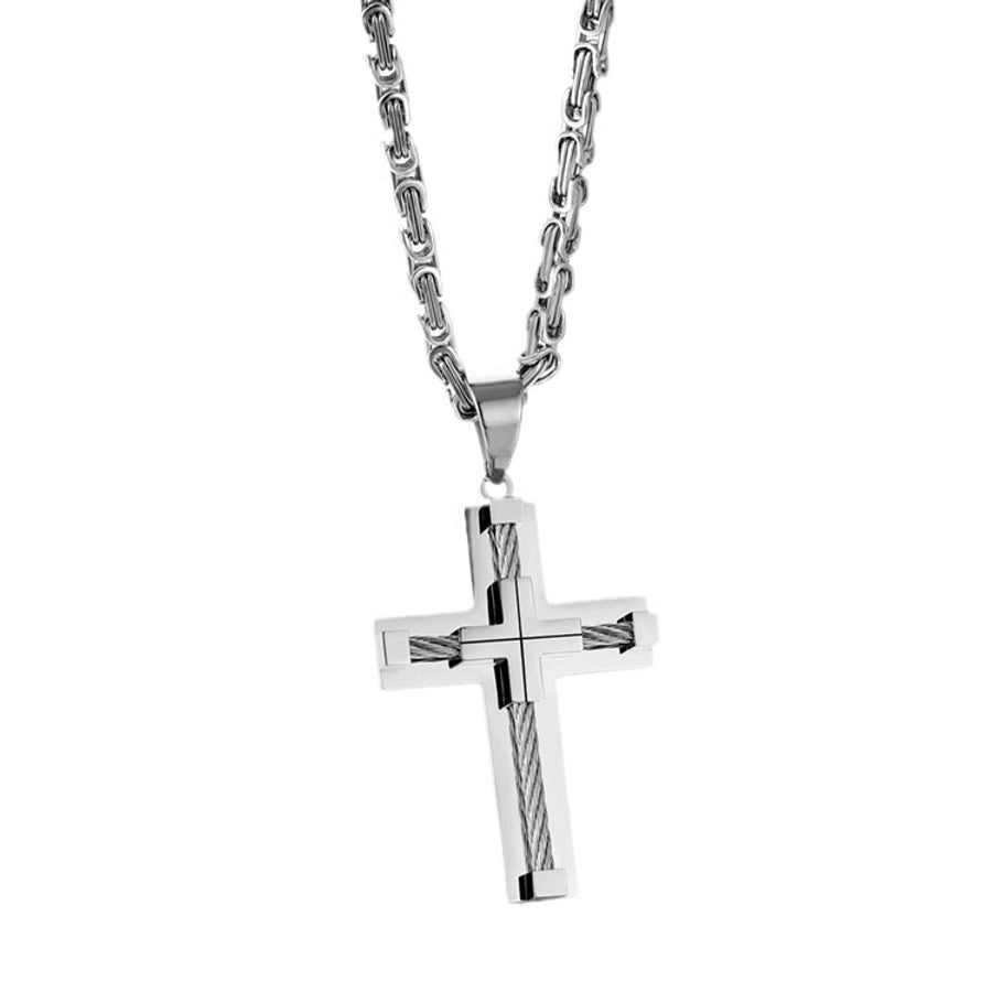 Cordell Cross Pendant Titanium Steel Men's Necklace