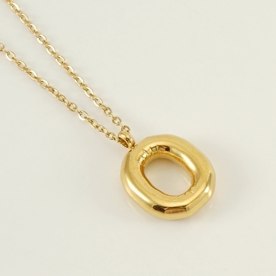 Classic Letter Pendant 18K Gold Plated Necklace