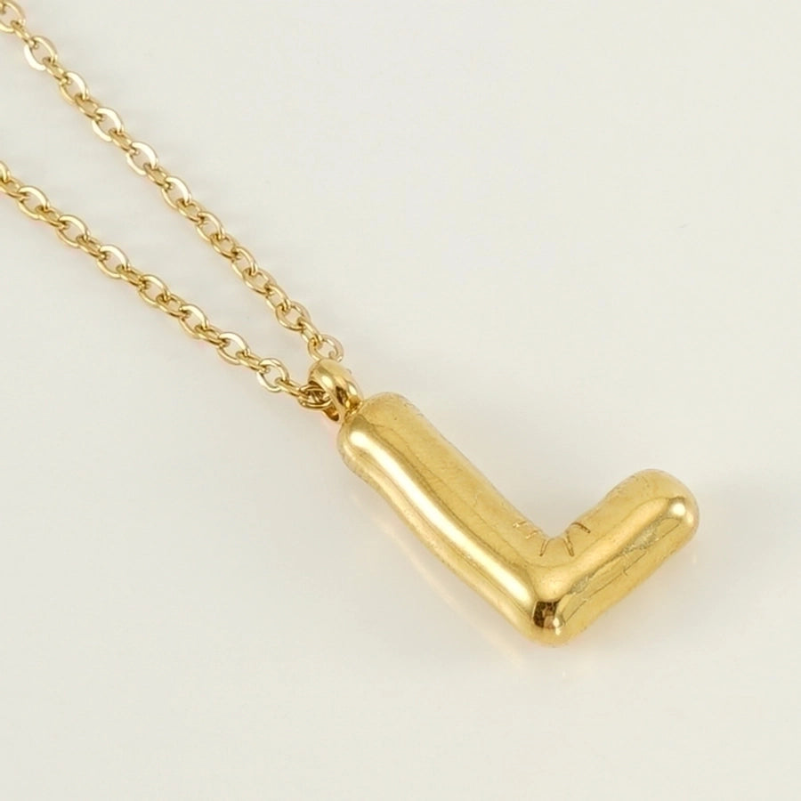 Classic Letter Pendant 18K Gold Plated Necklace