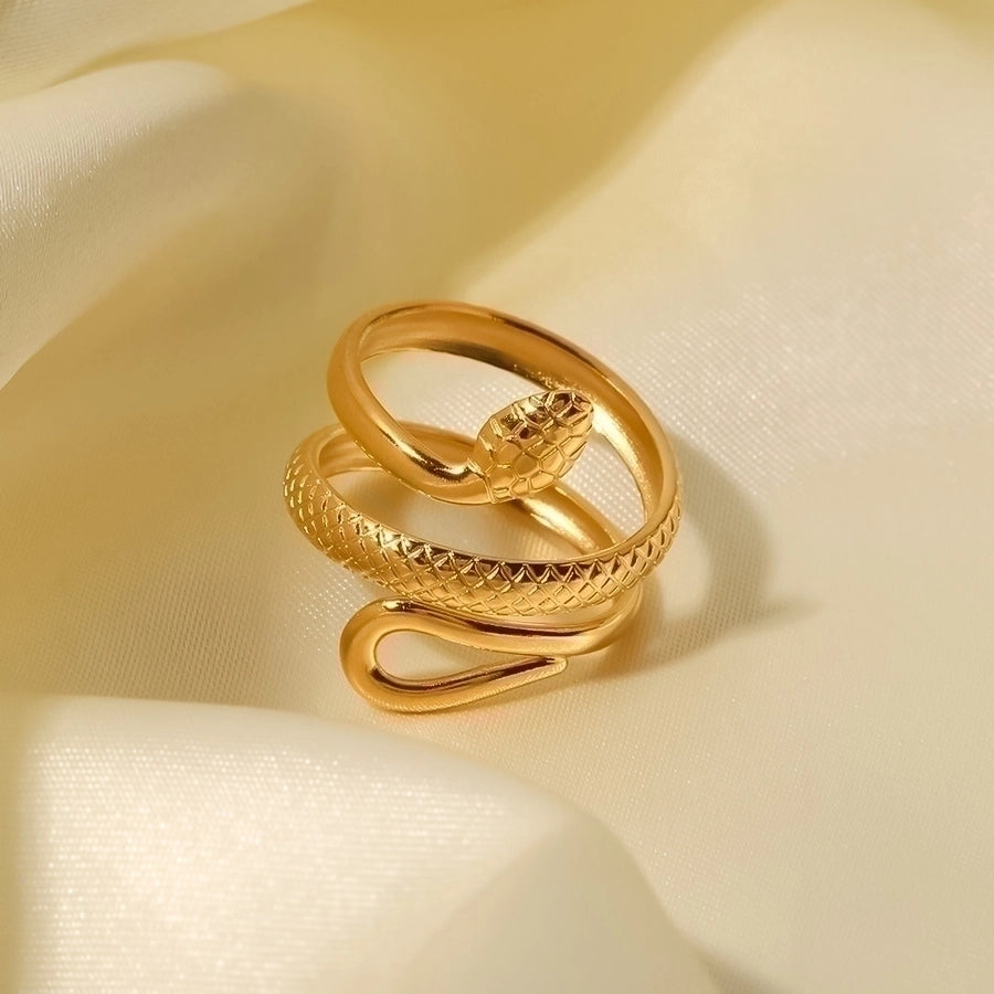 Snake Style 18K Gold Plated Ring