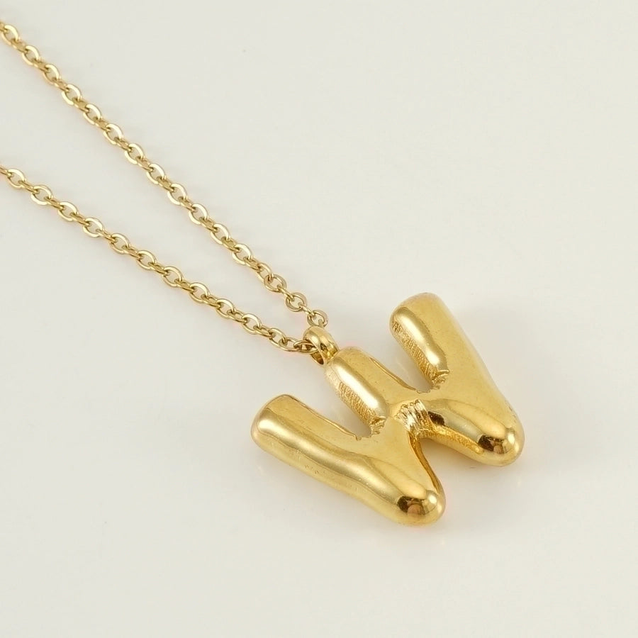 Classic Letter Pendant 18K Gold Plated Necklace