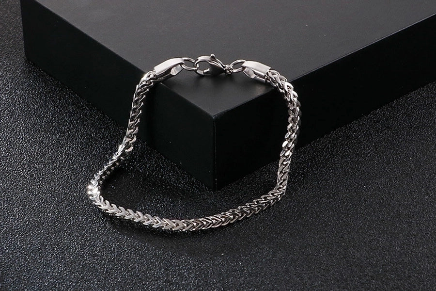 Titanium Steel Chain 18K Gold Plated Men's Bracelets