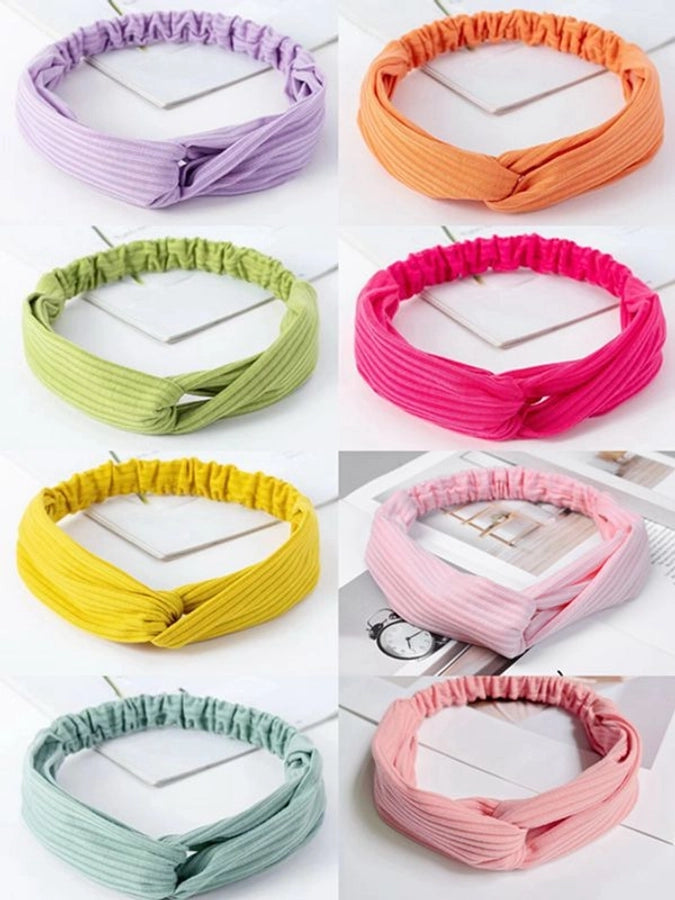 Casual Strip Color Cloth Hair Band