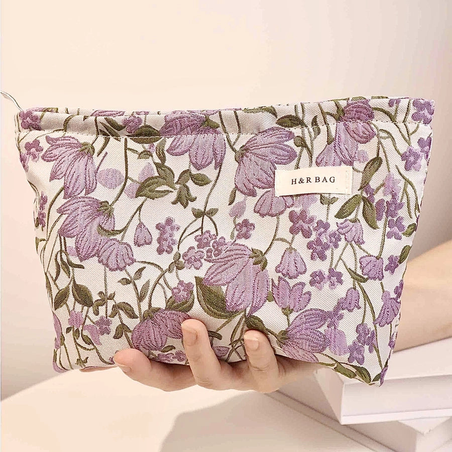 Ditsy Floral Canvas Square Makeup Bags