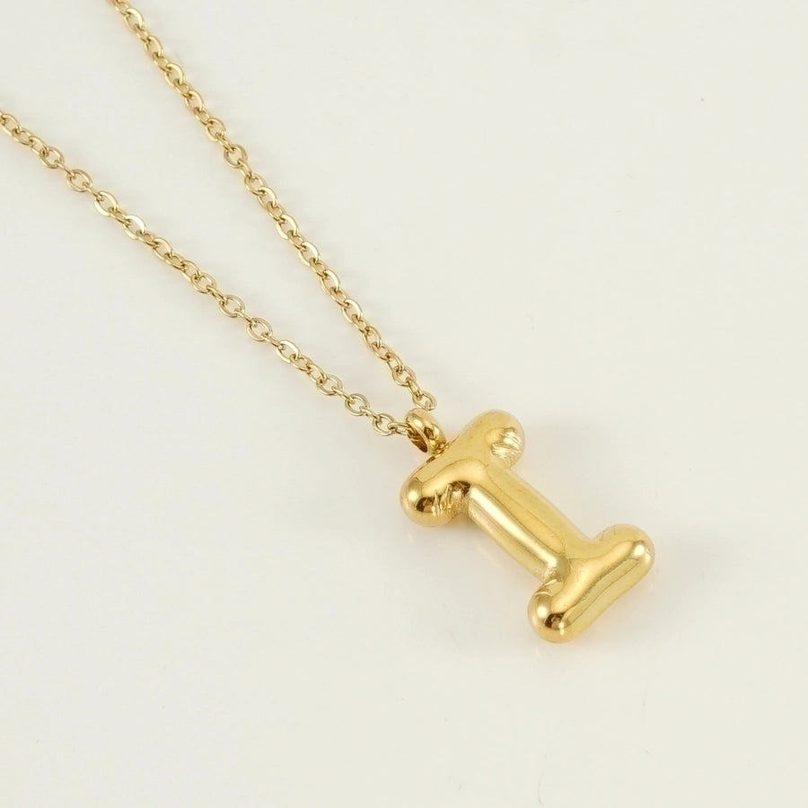 Classic Letter Pendant 18K Gold Plated Necklace