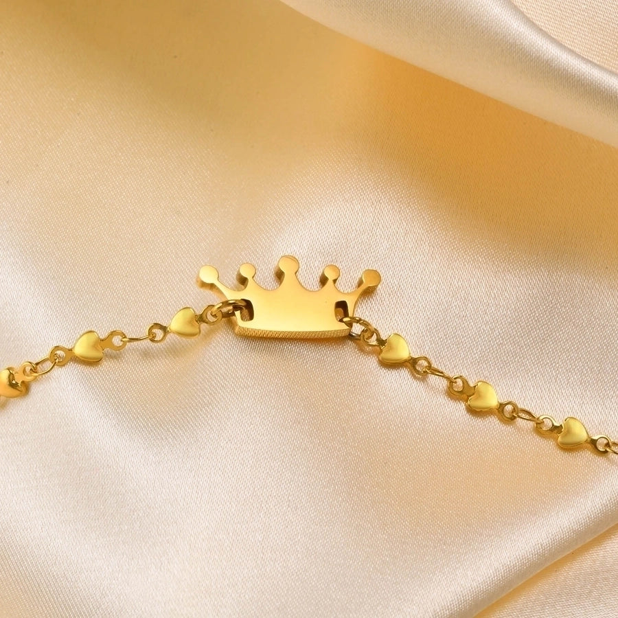 Cute Crown Style 201 Stainless Steel Bracelets