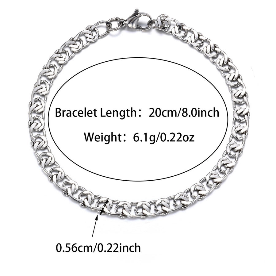 Simple Style Silver Bracelet