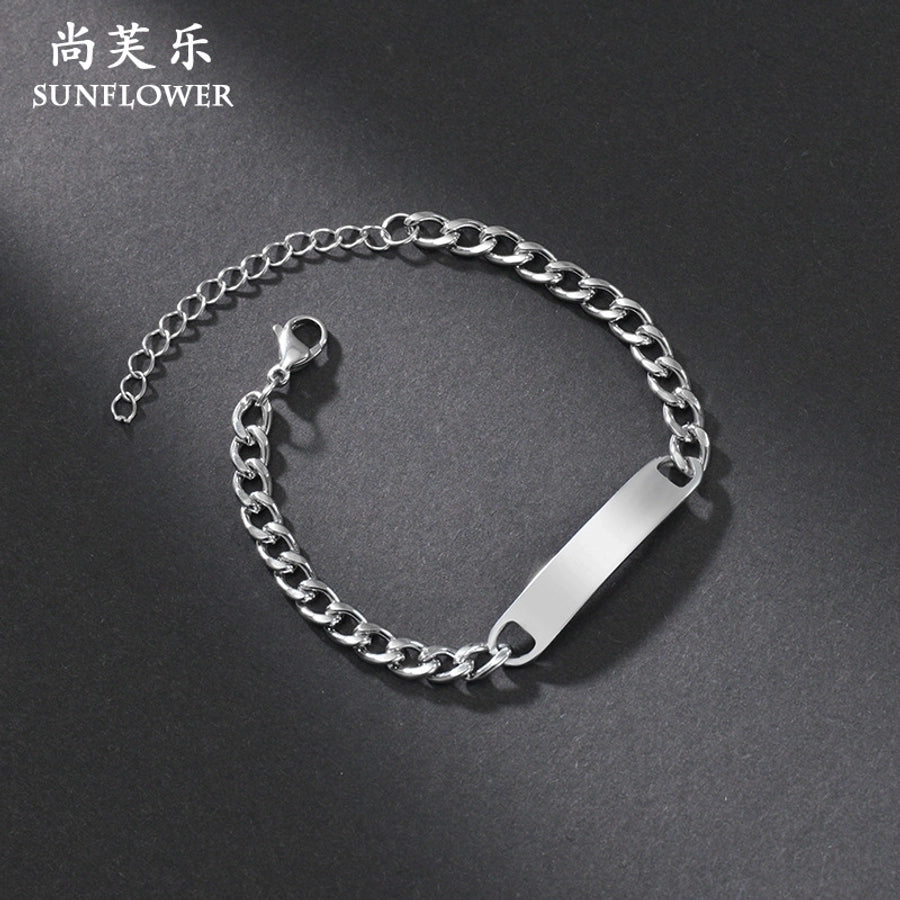 Solid Color Stainless Steel Men's Bracelets