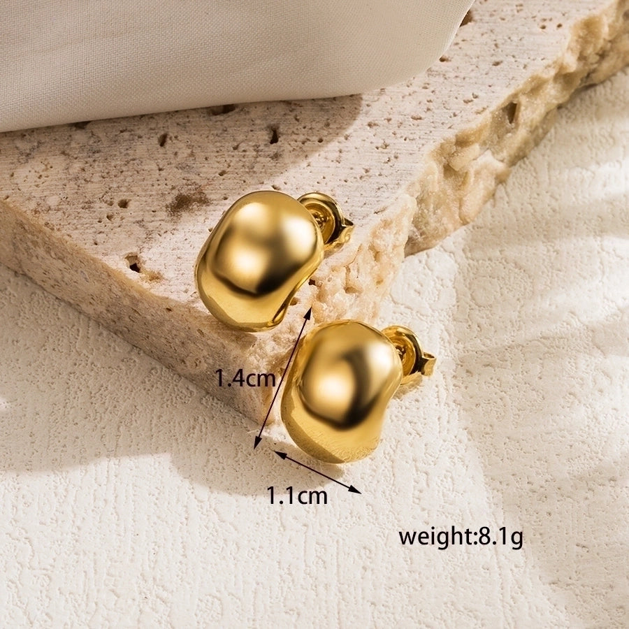 Heart Shape 14k Gold Plated Ear Studs