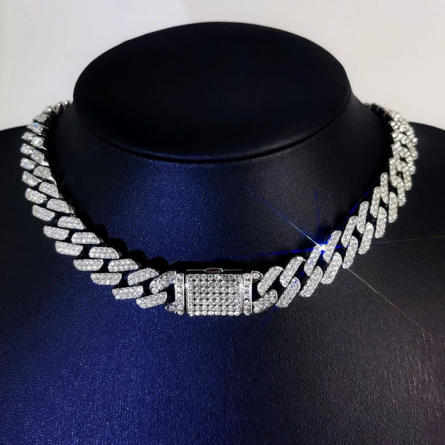 Cuban Full Diamond Necklace Gold Chain