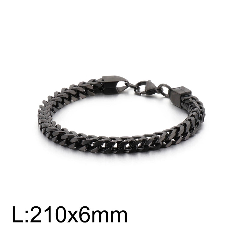 Titanium Steel Chain 18K Gold Plated Men's Bracelets