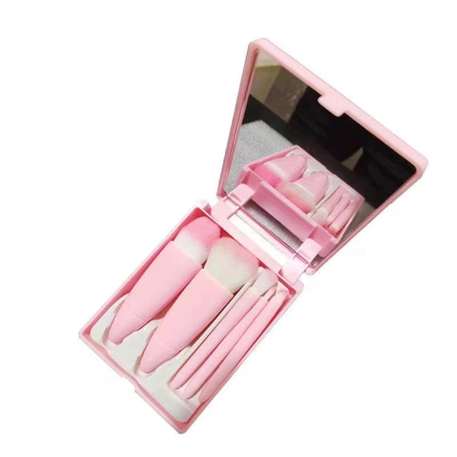 Mini Pink Fiber Makeup Brushes