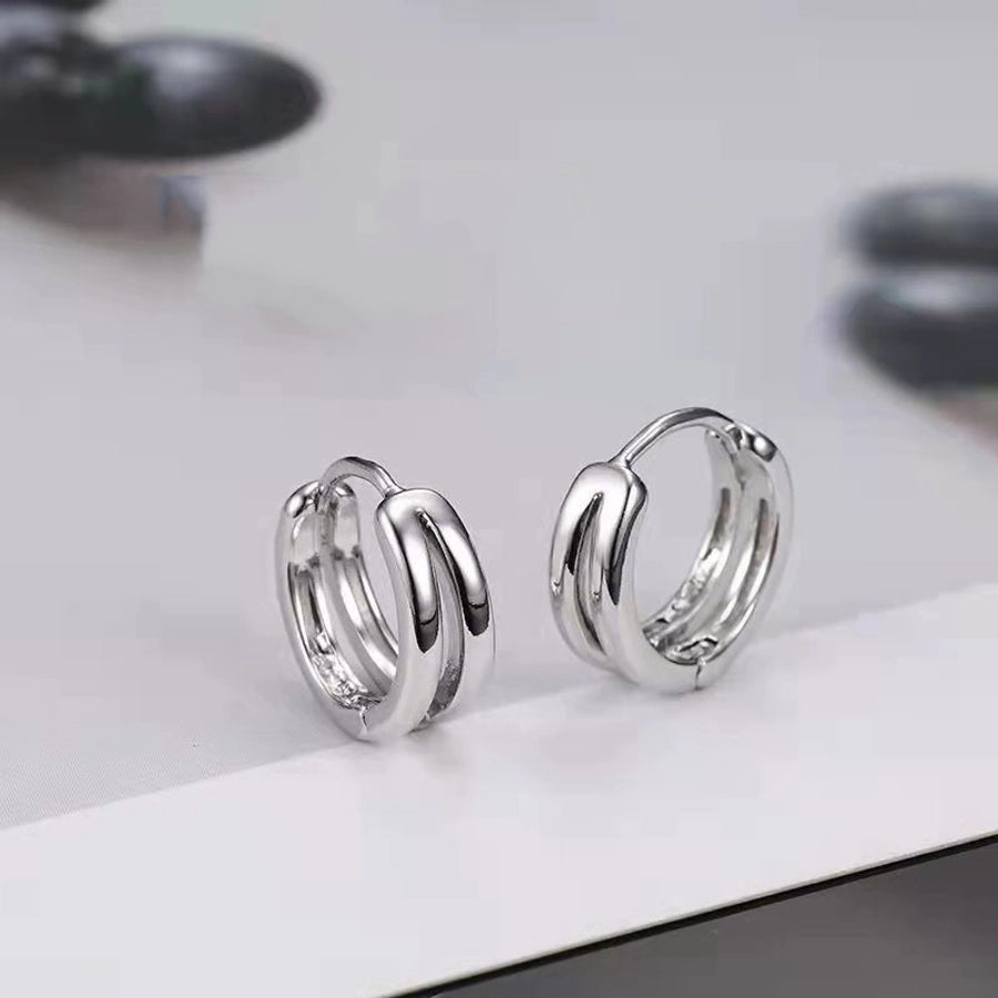 Double-Ring-Hollow out Ear Stud for Men