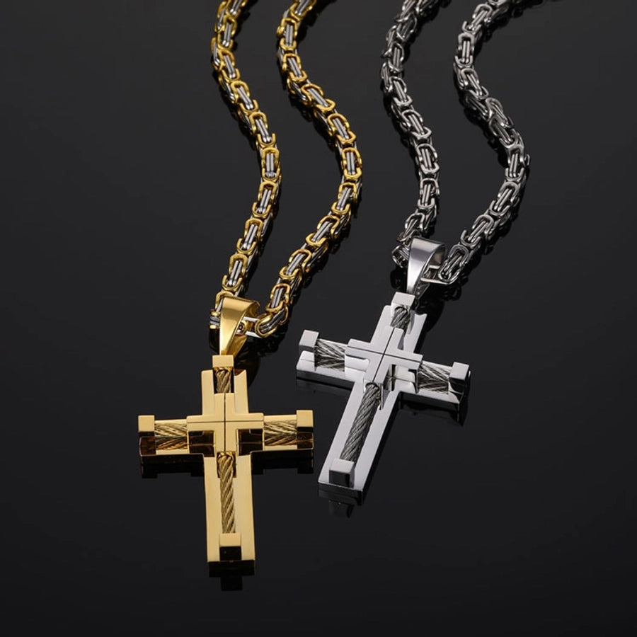 Cordell Cross Pendant Titanium Steel Men's Necklace