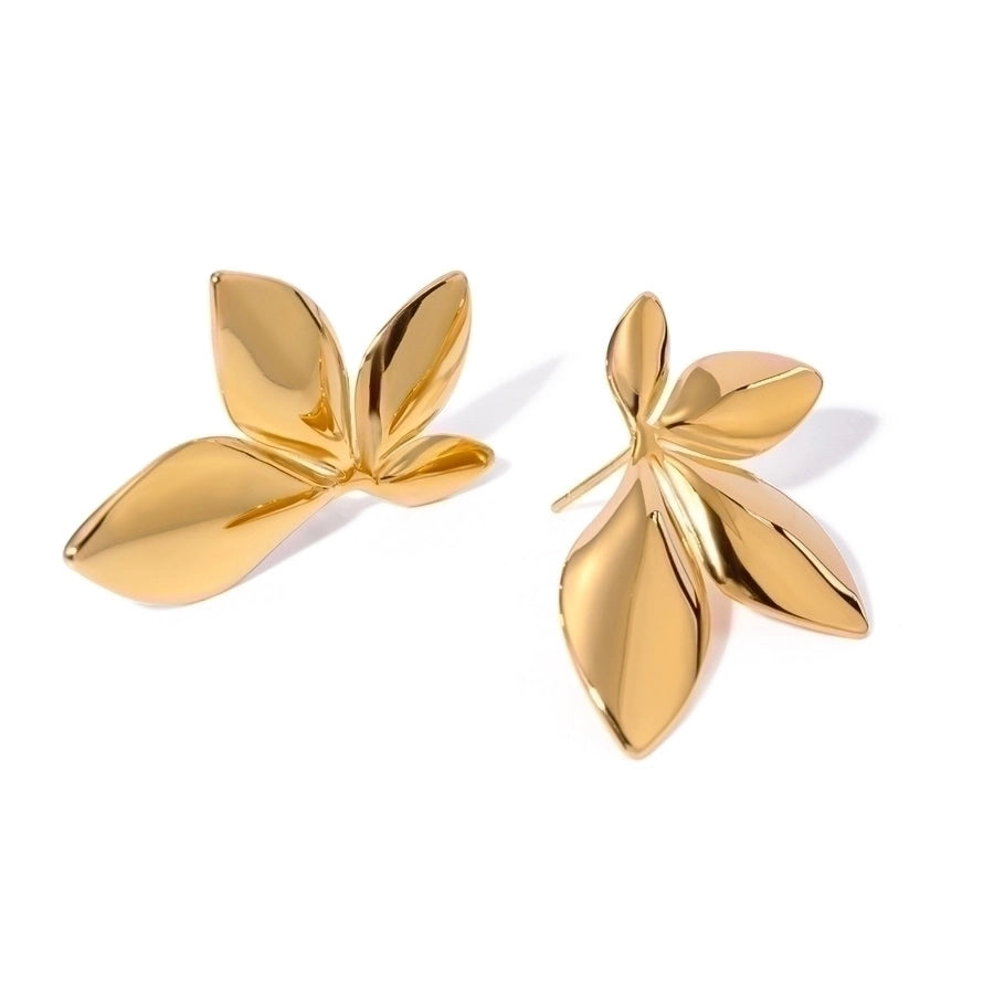 Classic Aesthetic Leaf 18K Gold Plated Earrings