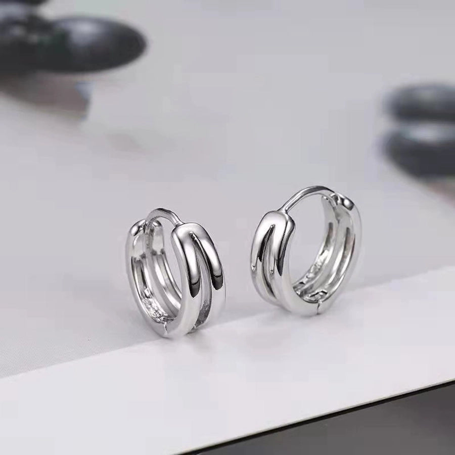 Double-Ring-Hollow out Ear Stud for Men