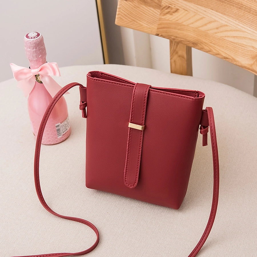 Square Leather  Crossbody Bag