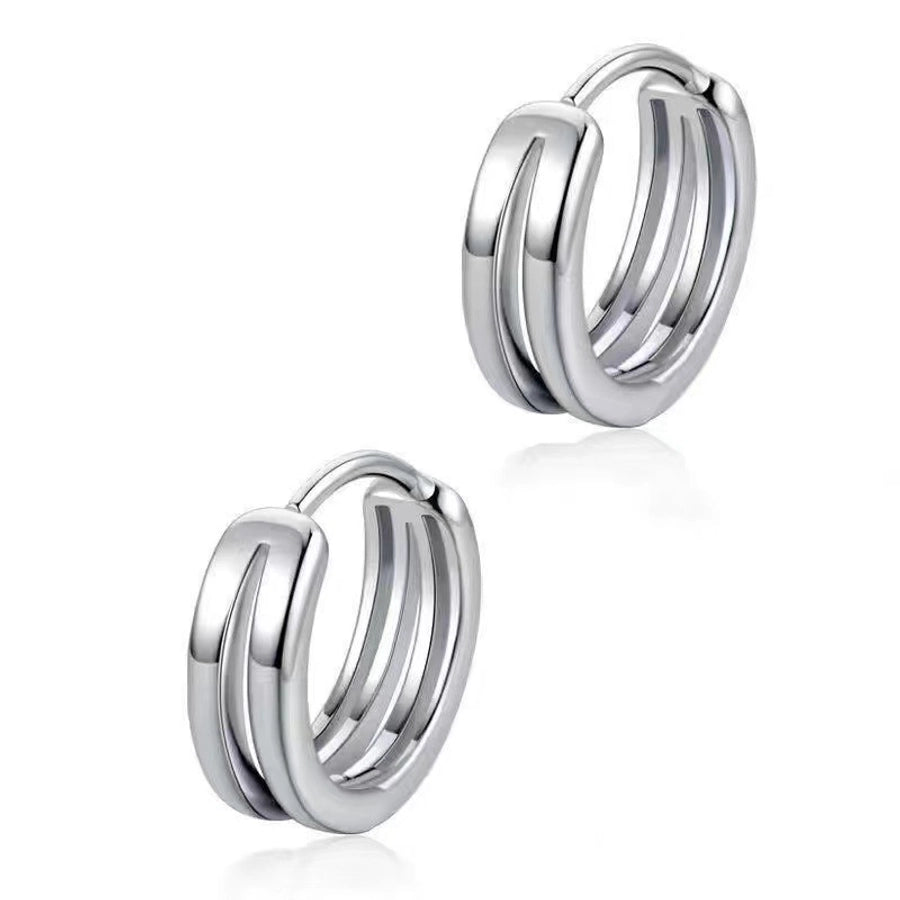 Double-Ring-Hollow out Ear Stud for Men