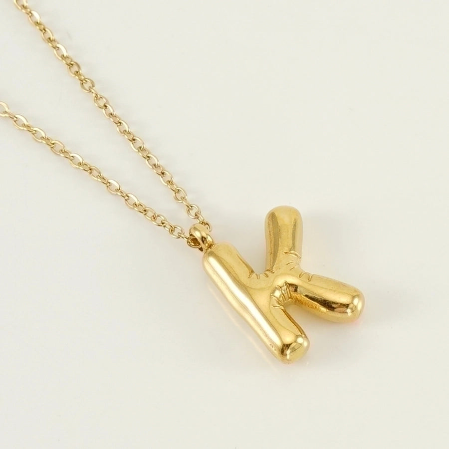 Classic Letter Pendant 18K Gold Plated Necklace