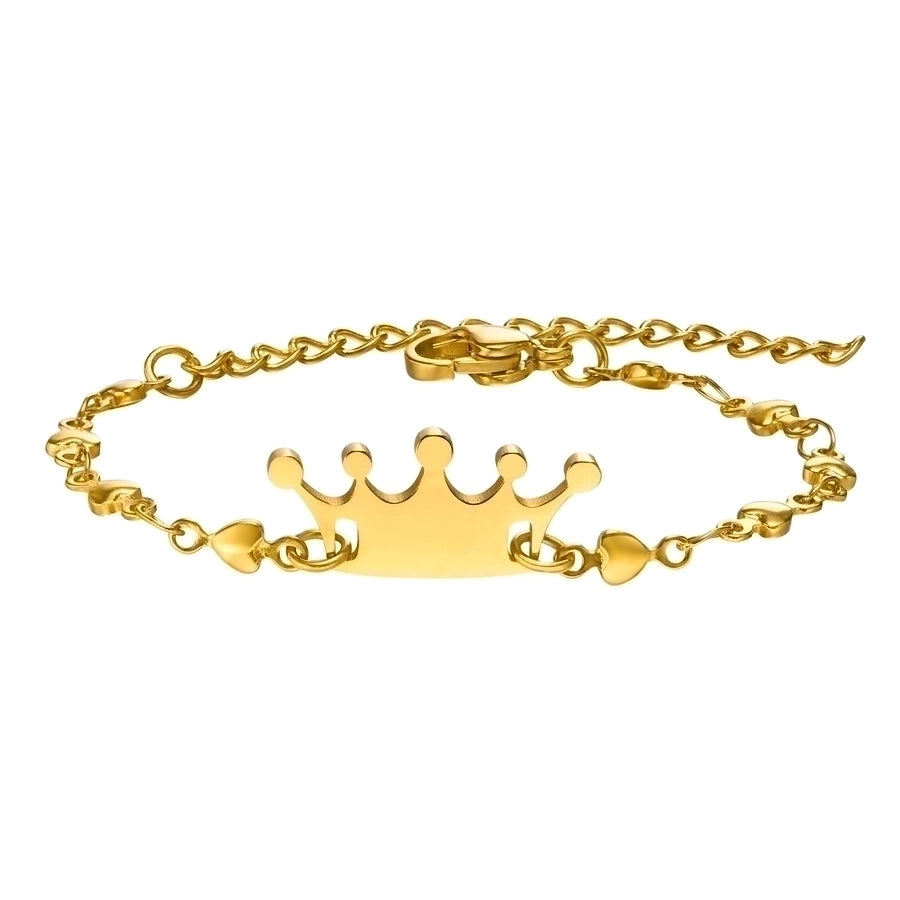 Cute Crown Style 201 Stainless Steel Bracelets