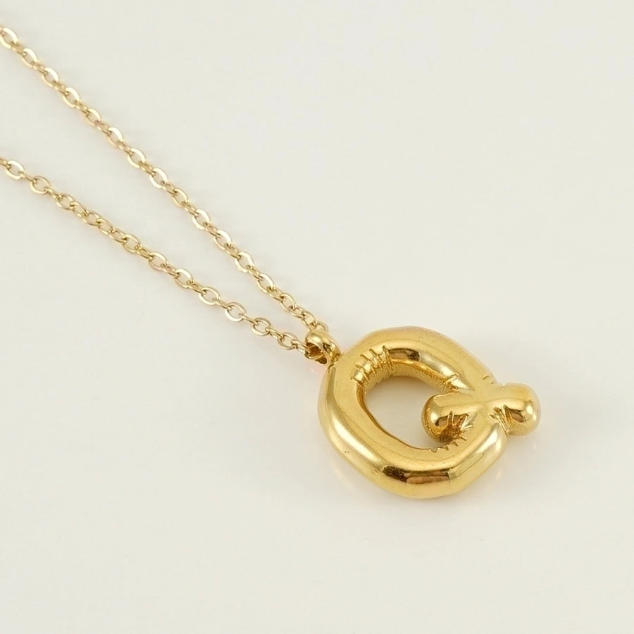 Classic Letter Pendant 18K Gold Plated Necklace