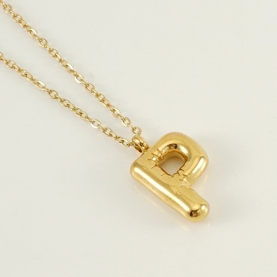 Classic Letter Pendant 18K Gold Plated Necklace