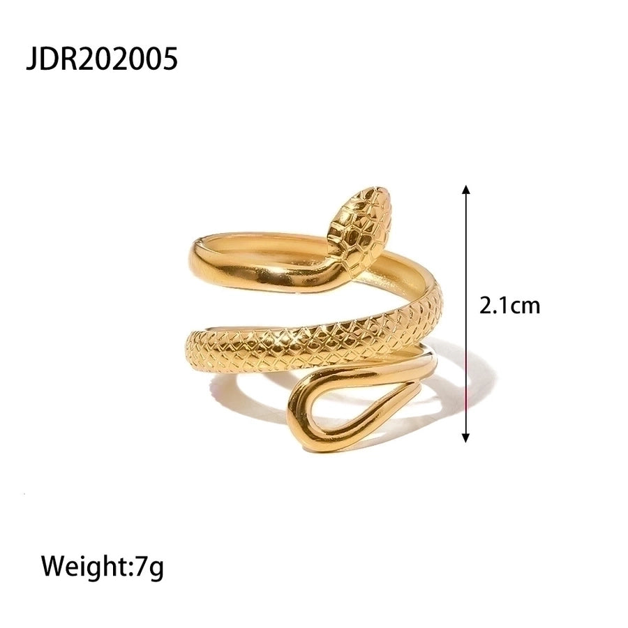 Snake Style 18K Gold Plated Ring