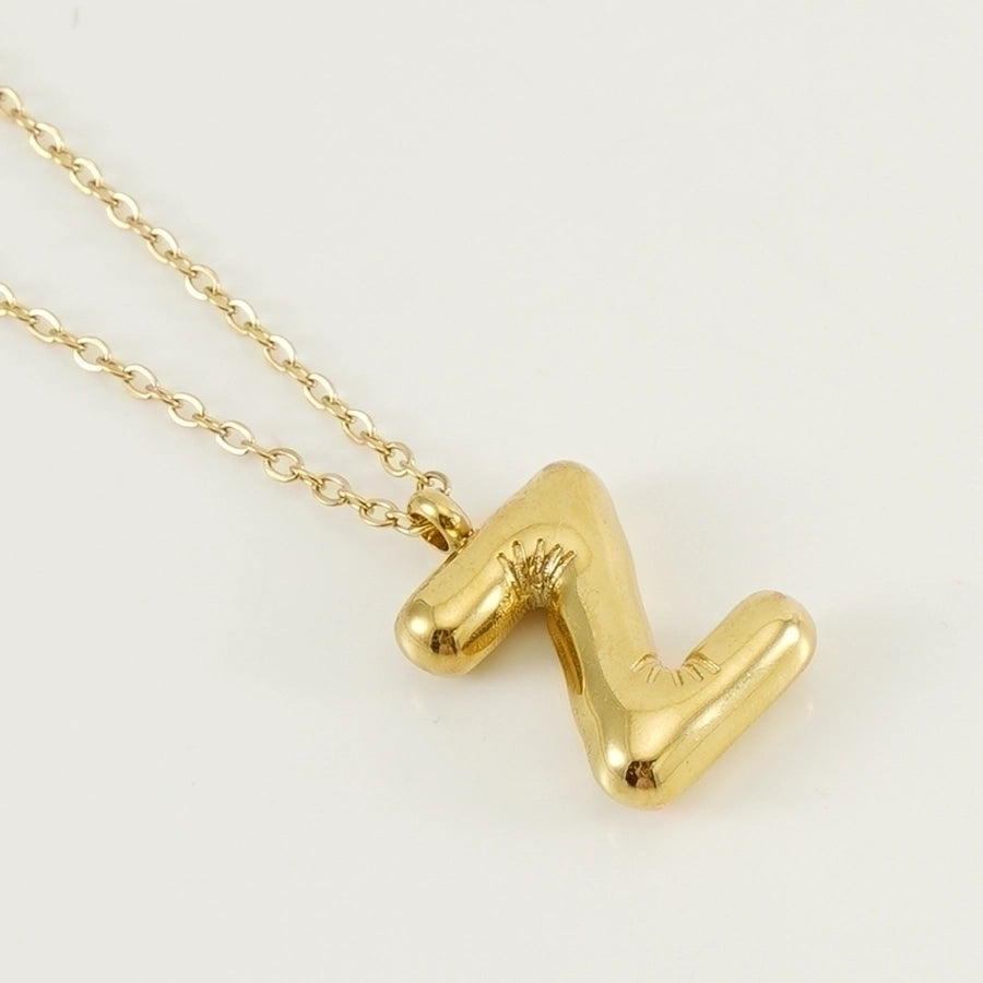 Classic Letter Pendant 18K Gold Plated Necklace