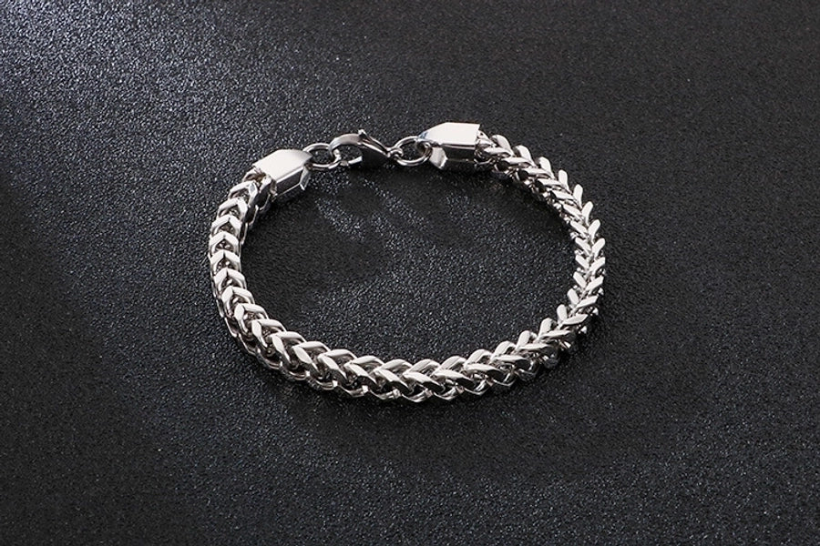 Titanium Steel Chain 18K Gold Plated Men's Bracelets