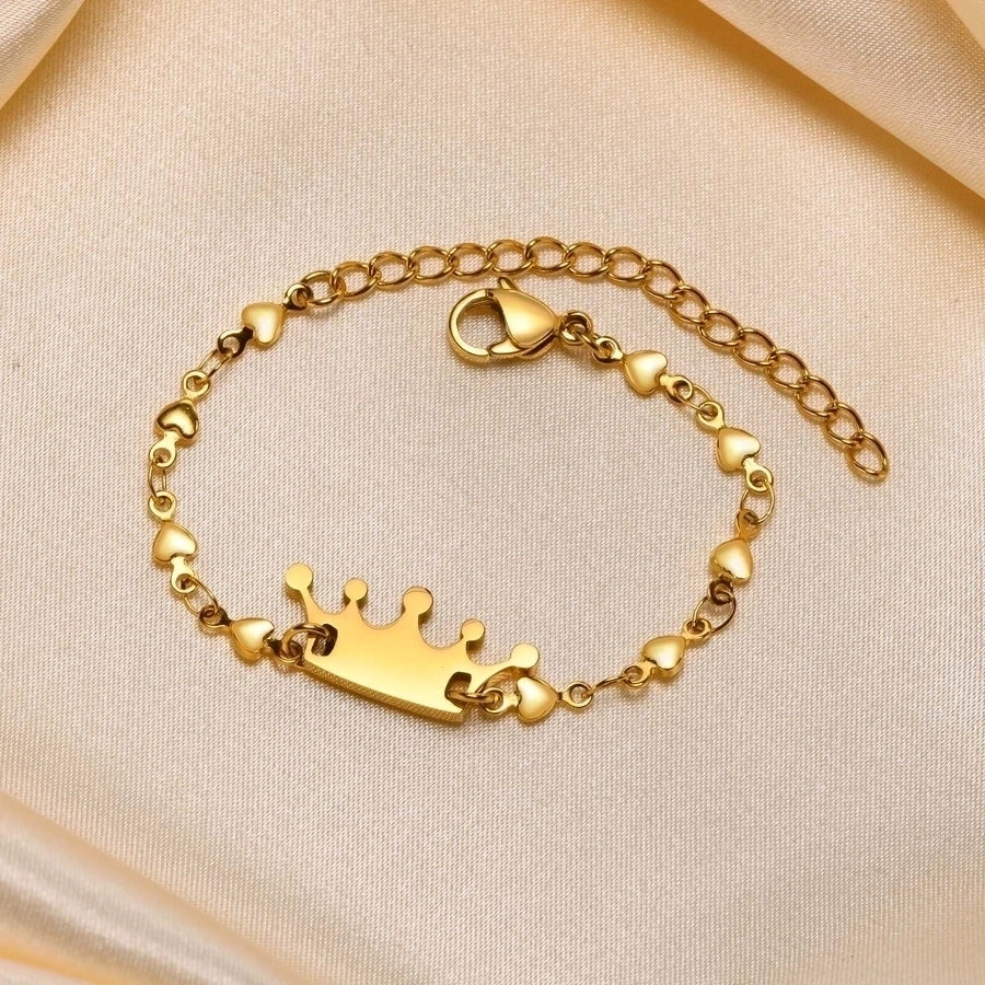 Cute Crown Style 201 Stainless Steel Bracelets